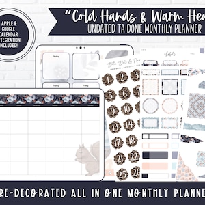 2024 Ta Done Undated Monthly Digital Planner & Stickers | Cold Hands + Warm Heart | Pre-Decorated | Apple + Google Calendar Integration