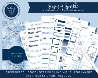 2025 Ta Done Kit 1 Split Screen Sticker Book | Season of Sparkle | Over 1000 Digital Stickers | Pre-Cropped | Goodnotes File & PNG's