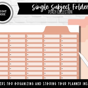 Digital Single Subject Folders | Peach Collection | Light Mode | Landscape & Portrait Included | Prosper You Planner Hub System |