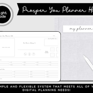 Prosper You Planner Hub | Light Mode | Planner Storage & Productivity System | Landscape and Portrait | Fully Hyperlinked |