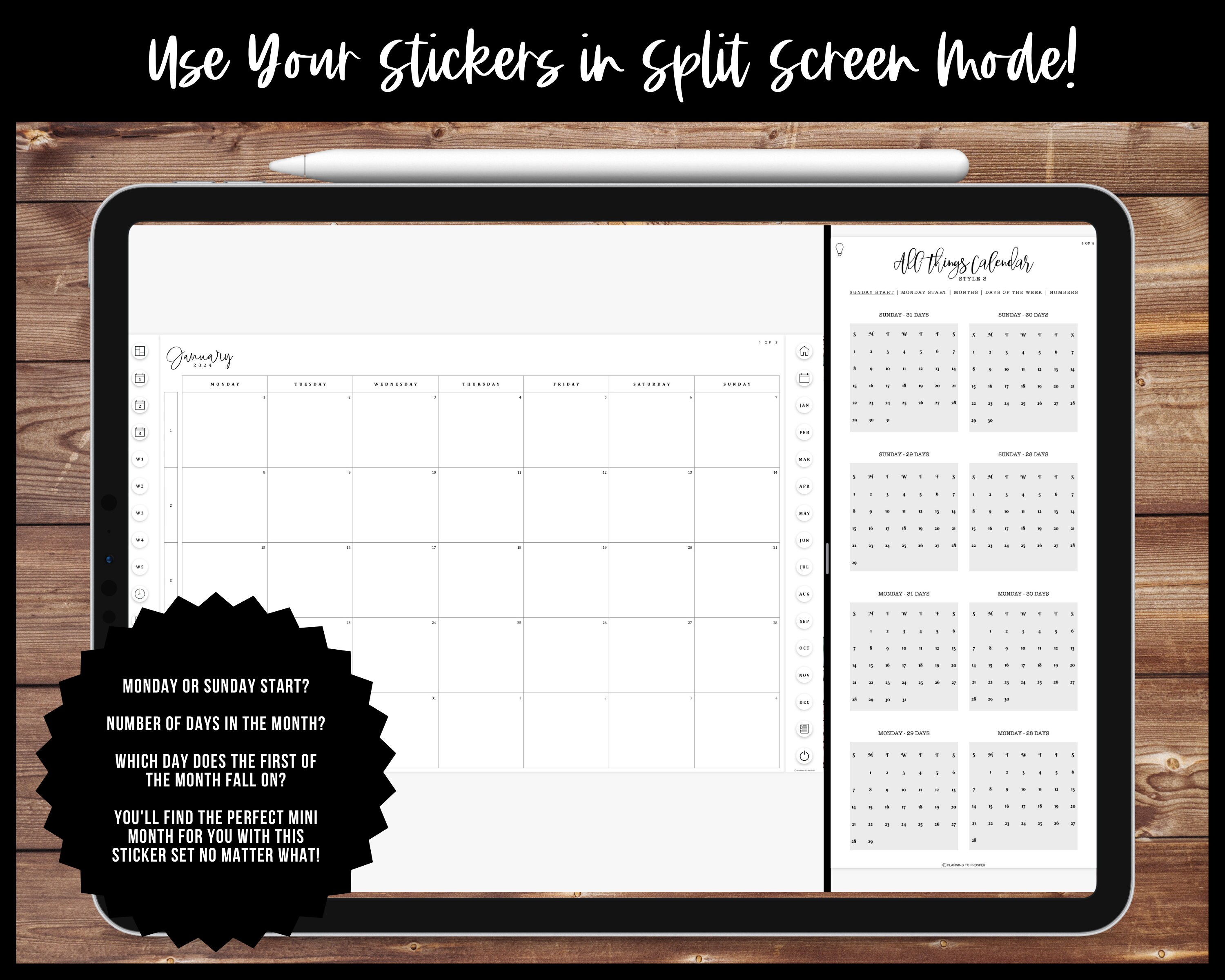 All Things Calendar Style 3 | Perpetual Mini Calendars & Scripts ...