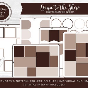2025 Ta Done Kit 7 Digital Planner Inserts | Escape to the Shore | Goodnotes + Noteful Collection Files + Individual PNGs | Pre-Cropped