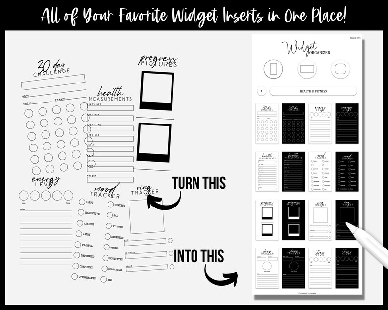 Widget Organizer - Planner Sidekick Booklet | Made for Organizing ...
