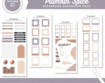September 2026 Kit 2 Scrapbook Expansion Pack | Plumkin Spice | Split Screen Sticker Book | Goodnotes + Noteful Files + Individual PNGs