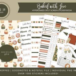 2025 Kit 39 Split Screen Sticker Book | Baked with Love | Winter & Christmas Stickers | 1000+ Digital Stickers | Goodnotes + Noteful
