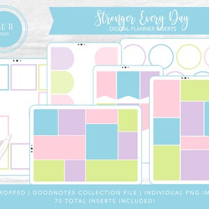 2025 Kit 11 Digital Planner Inserts | Stronger Every Day | Goodnotes Collection Files + Individual PNGs | PreCropped Transparent Sticker