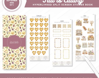 September 2026 Kit 1 Sticker Book | Fall is Calling | Digital Pre-Cropped Stickers | Goodnotes + Noteful Files + Individual PNGs