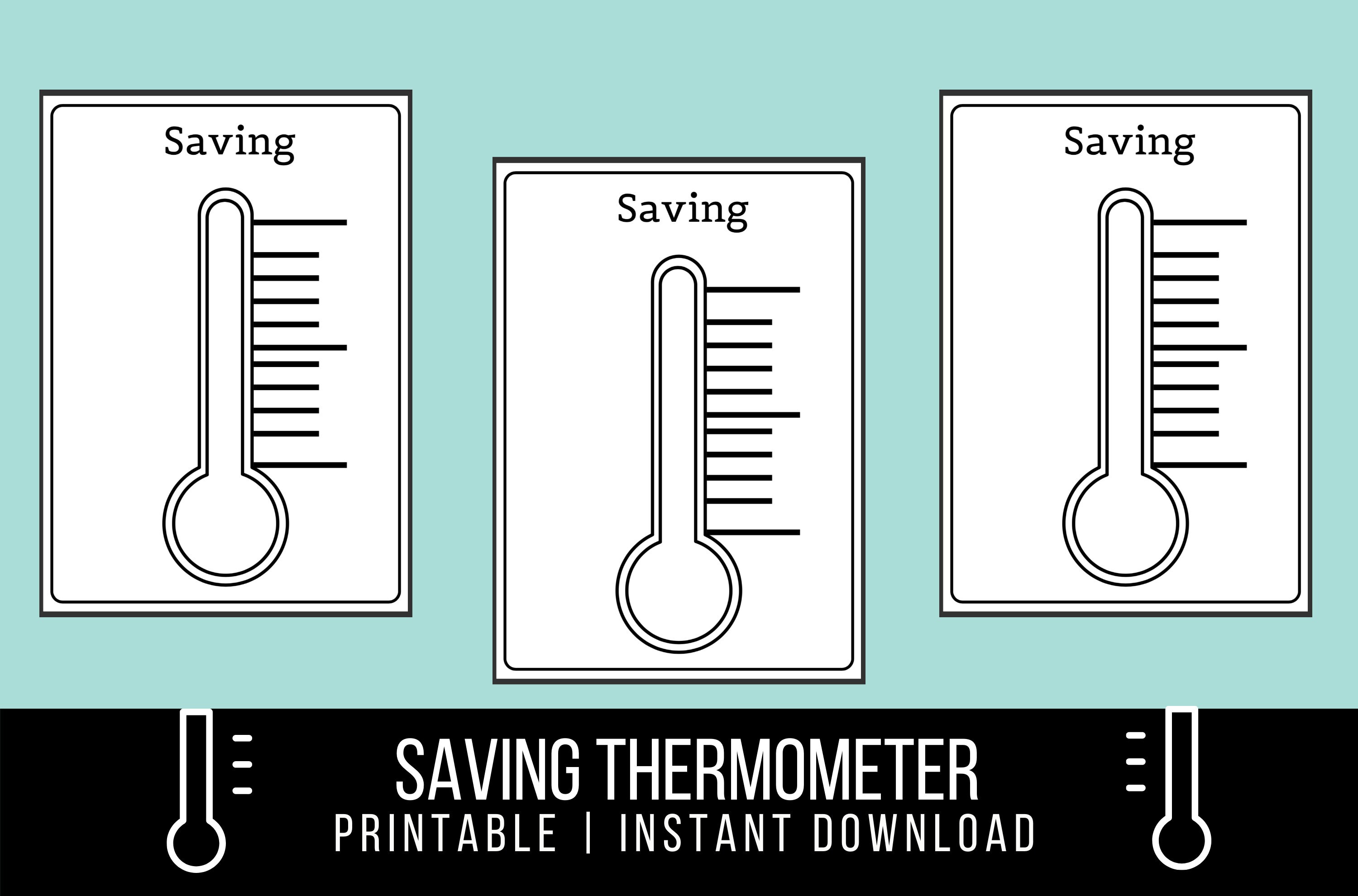 Saving thermometer Savings Goal Thermometer money saving Etsy