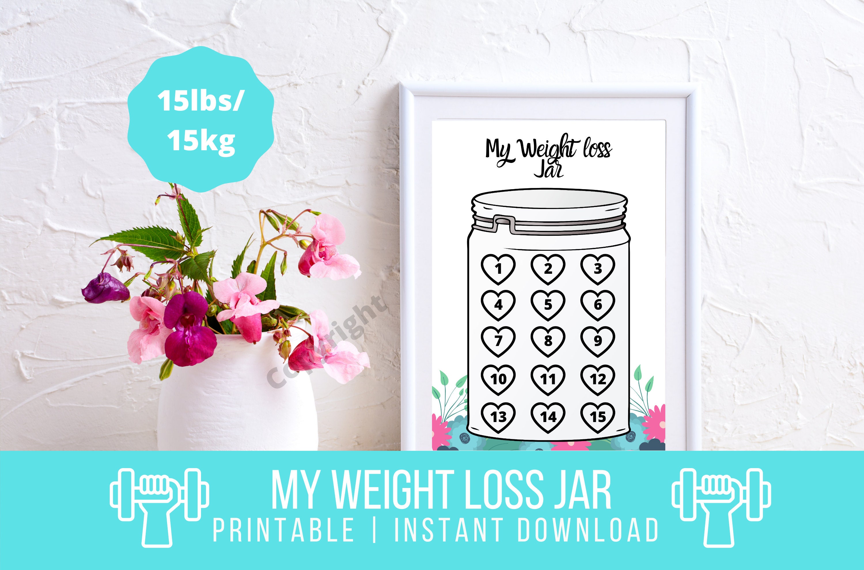 Mason Jar Weight Loss Tracker Printable