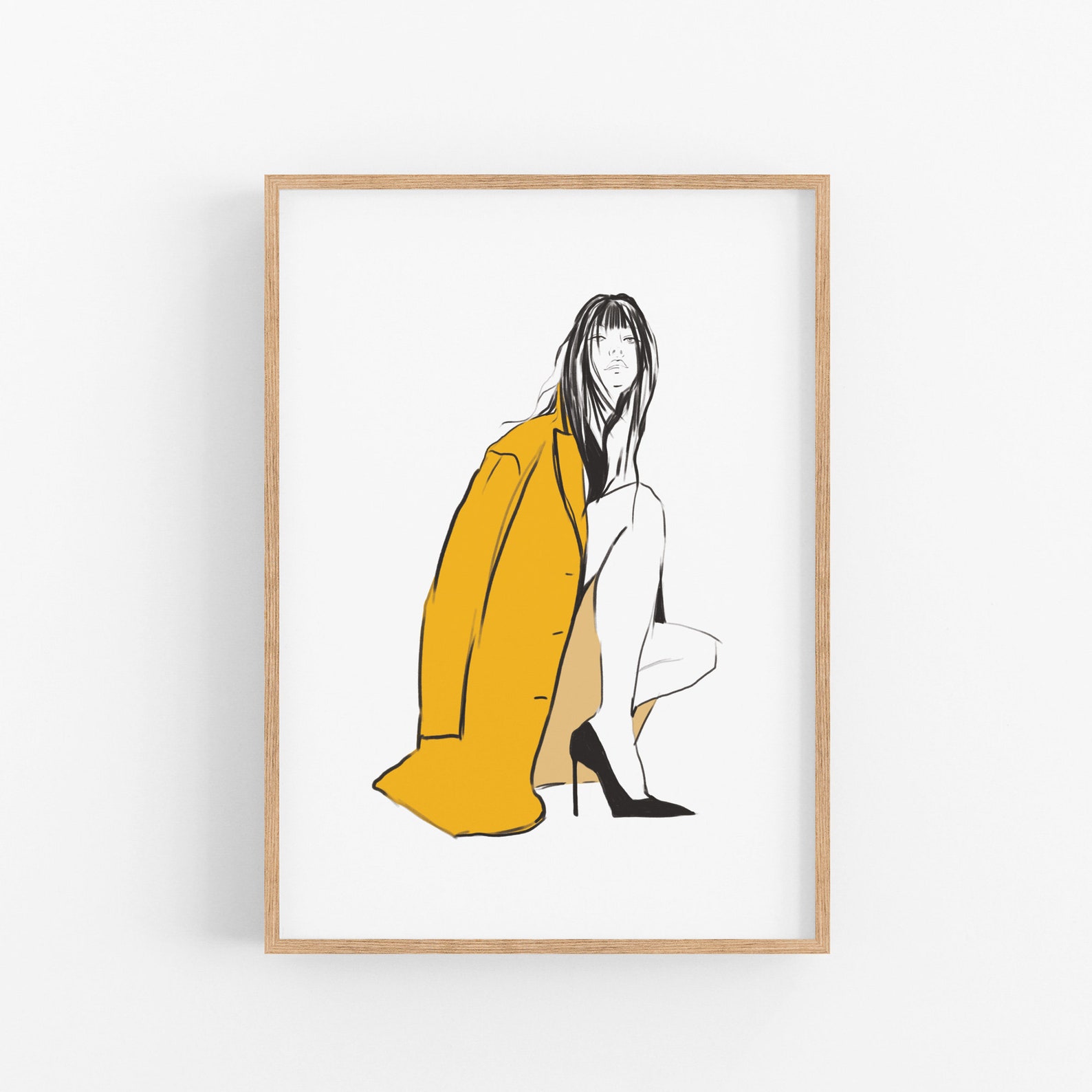 Fashion Illustration Sketch Wall Art Feminine Wall Decor for Etsy