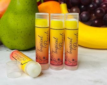 Lip Balm TROPICAL PUNCH Super Smooth and Keeping Lips Soft  and moisturized Fruit Food Beverage Flavor Exfoliating Lip Scrub