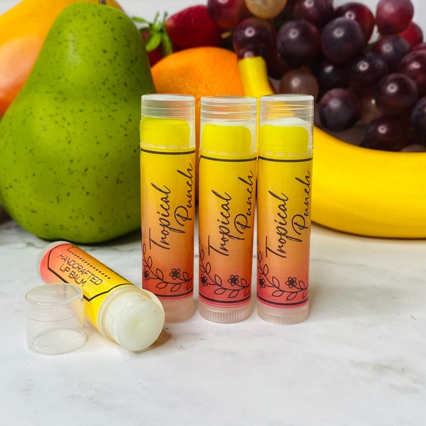 Lip Balm TROPICAL PUNCH Super Smooth and Keeping Lips Soft  and moisturized Fruit Food Beverage Flavor Exfoliating Lip Scrub