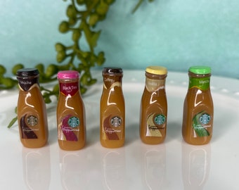 Miniature FRAPPUCCINO STARBIES Coffee Cups Boba Drinks Frappuccino Whipped Cream Drink Toys Jewelry Making DIY