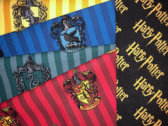 Ships SAME DAY Harry Potter Slytherin Hufflepuff Ravenclaw Gryffindor Fabric 100% Cotton FQ Fat Quarters Only