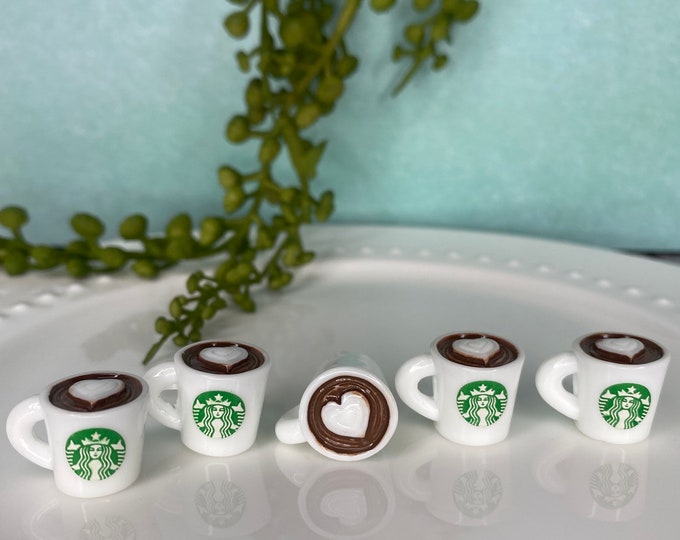 Miniature STARBIES Coffee Cups with Heart Foam Boba Drinks Frappuccino Whipped Cream Drink Toys Jewelry Making DIY