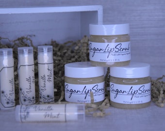 VANILLA MINT Collection - Lip Balm and Lip Scrub