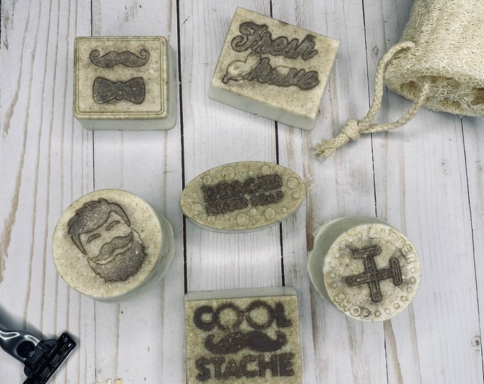 Moisturizing GOATS MILK and OATMEAL Body or Hand Soap Bar for Men Naturally Grown Loofah Sulfate Paraben Free Vegan