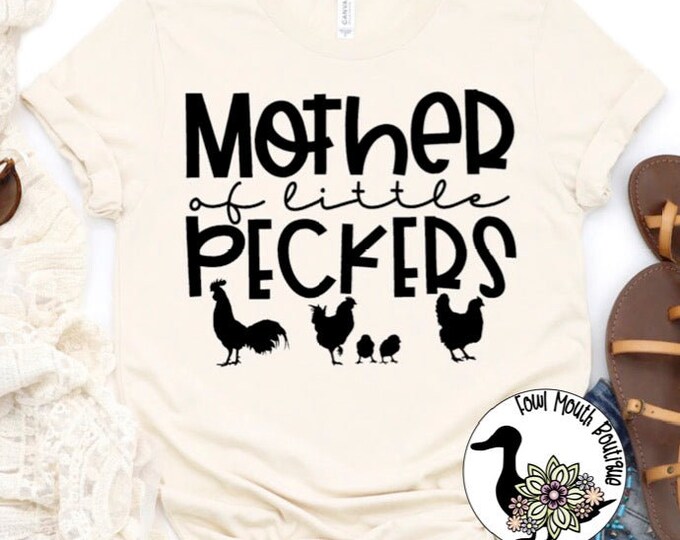 Mother of Little Peckers Chicken Chick Chicken Lover Graphic Women's Unisex T-Shirt