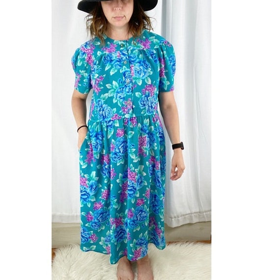 leslie fay floral maxi dress