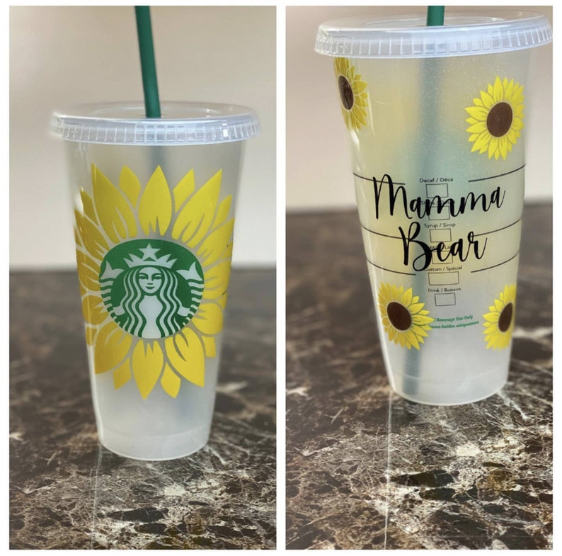 Fully customizable Starbucks cups. vinyl designs and fully Etsy