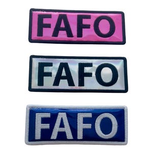 FAFO Dog Patch 5x2 | Hook Back Patch for Vest Harness or Collar | Holographic or Waterproof Embroidered Pet Gear Patch | Do Not Pet Patch