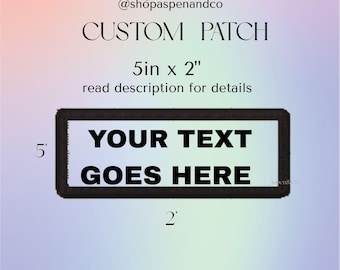 5x2 Custom Rectangle Hook Patch- Personalized, Holographic Dog Patch, Embroidered Patch, Dog Harness Patch, Dog Training Patch, Dog ID Patch