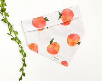 Peaches Dog Bandana, Spring Dog Bandana, Snap on Bandana, Peachy Dog Bandana, Pet Accessories