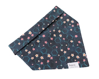 Mental Health Dog Bandana: Serotonin Dopamine Floral Print, Self Love