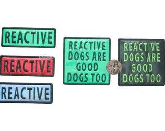 Holographic Reactive Dog Patch | Hook Back Patch for Dog Vest, Harness or Collar | “Reactive” Dog Patch, Dog Training Patch