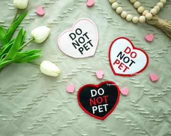 DO NOT PET Dog Patch, Embroidered Heart Dog Patch: Give Us Space Dog Patch, Training Dog Patch, In training patch, Reactive dog patch