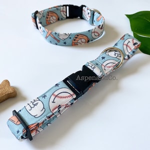 Baseball Dog Collar - Ball Game - Baseball Puppy Collar, Cute Dog Collar, Baseball Lover Gift, Dog Lover Gift