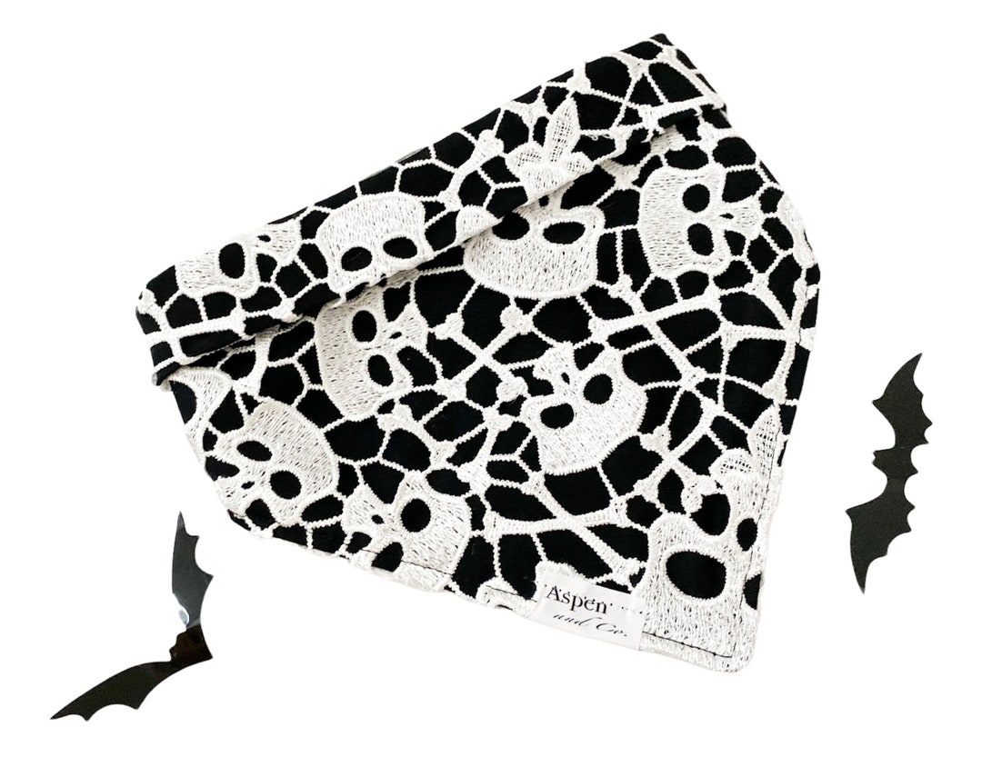 Skulls Halloween Dog Bandana Spooky Cute Dog Bandana Tie and Etsy