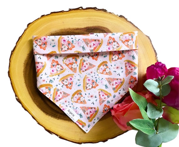 Pizza Dog Bandana Pizza Puppy Bandana Floral Dog Bandana Snap on Dog Bandana Pizza Lover Gift Etsy UK