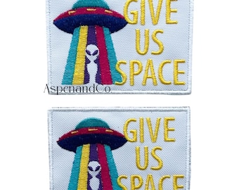 Give Us Space Dog Patch 4x3 | Reactive Dog Patch | Hook Back Harness Patch | Do Not Pet Dog Gear | Funny Training Patch, Training Dog Patch