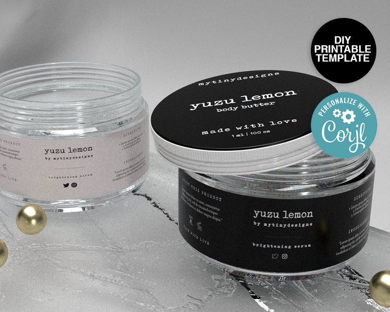 Wrap Around Jar Label Template / Circular Labels / Jar Packaging Label