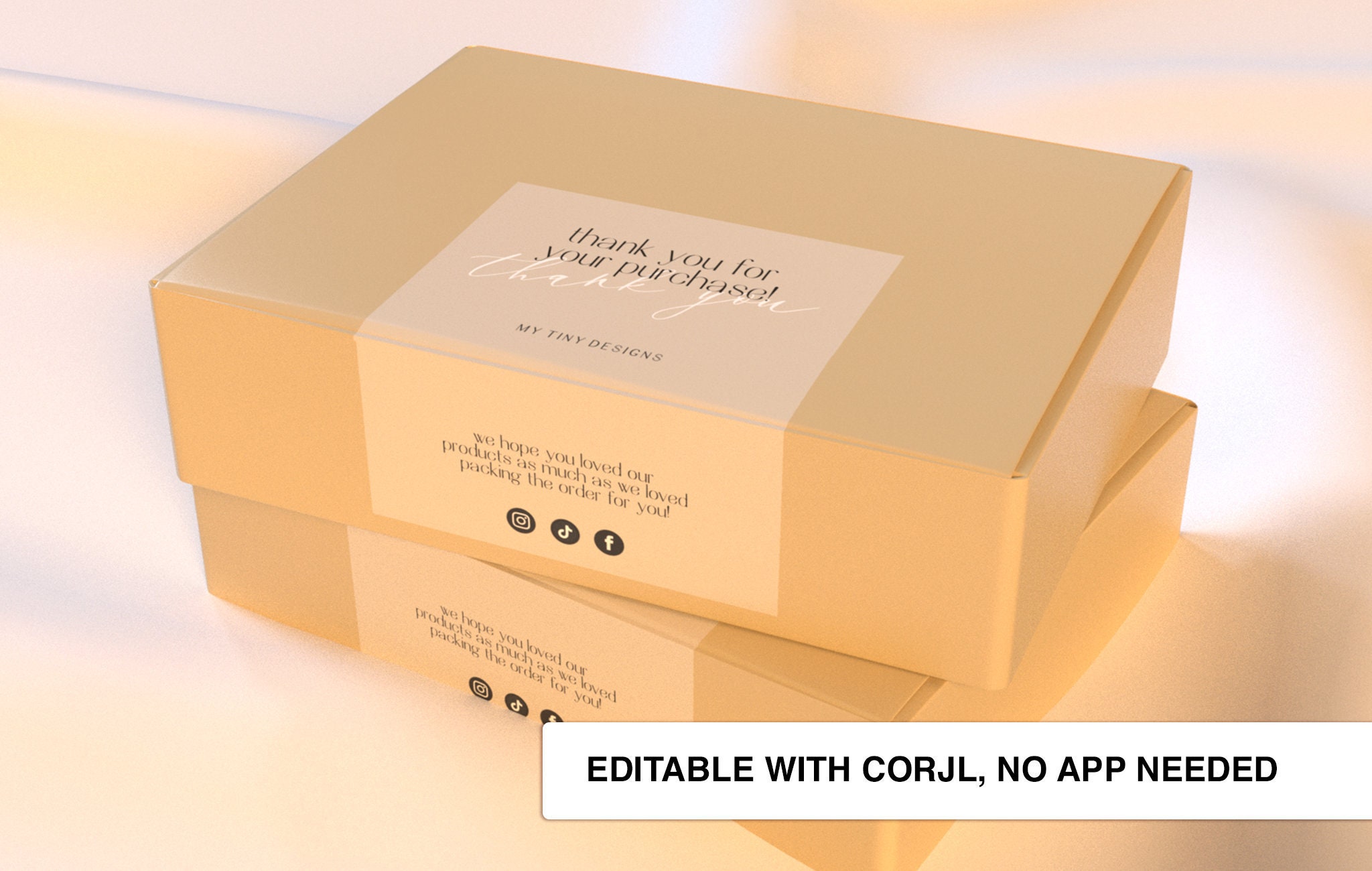 Box Packaging Label DIY / Editable Box Seal Sticker / DIY Packaging ...