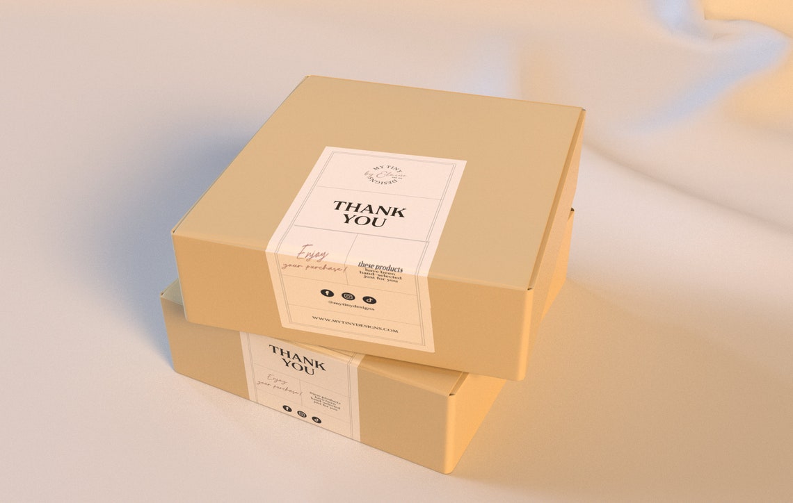 Packaging Label Box Custom / Editable Box Seal Sticker / DIY Etsy