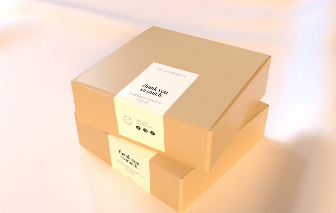 Aesthetic Editable Packaging Label / Editable Box Seal Sticker / DIY Packaging Sticker Design