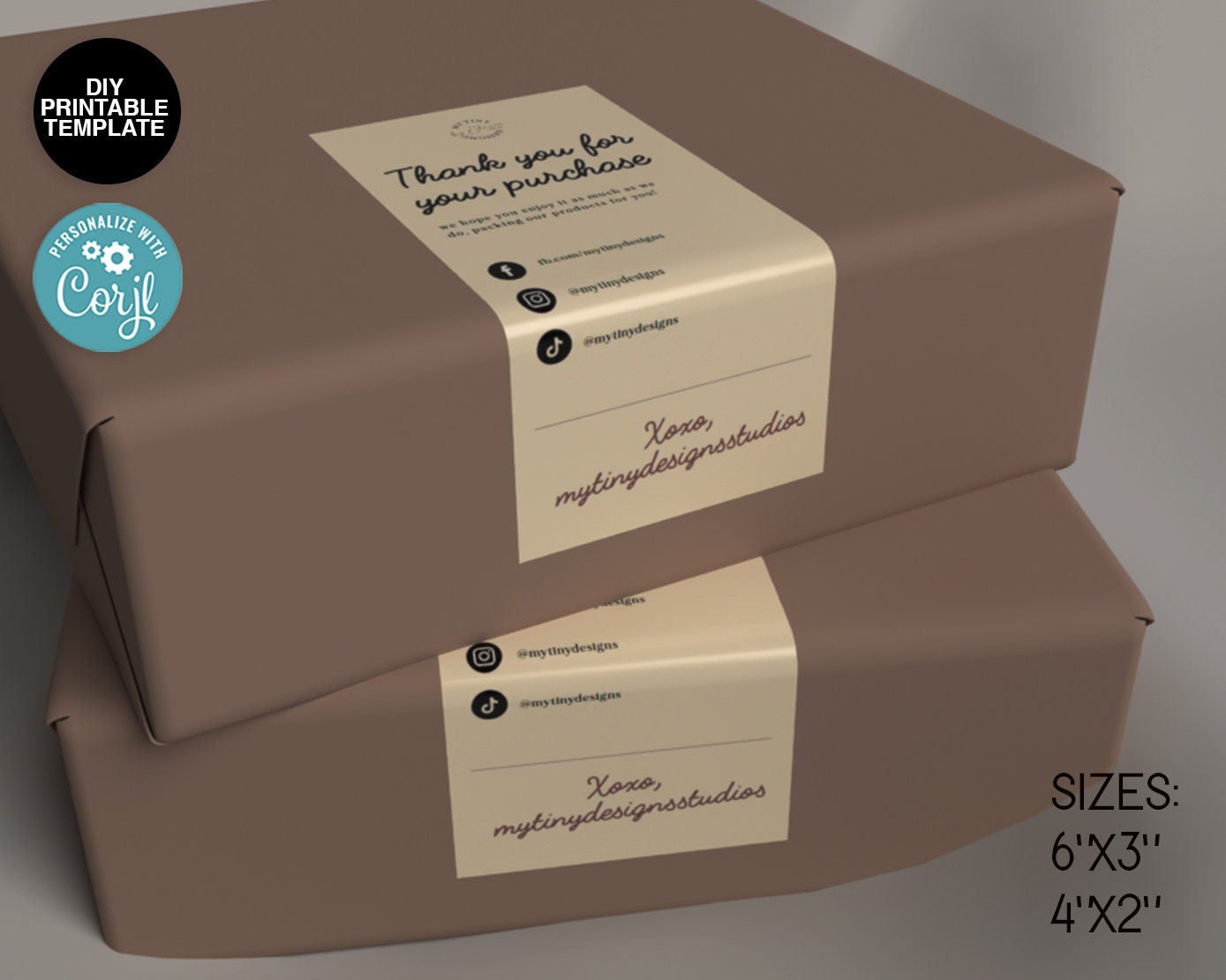 Packaging Label Box Custom / Editable Box Seal Sticker / DIY Etsy UK