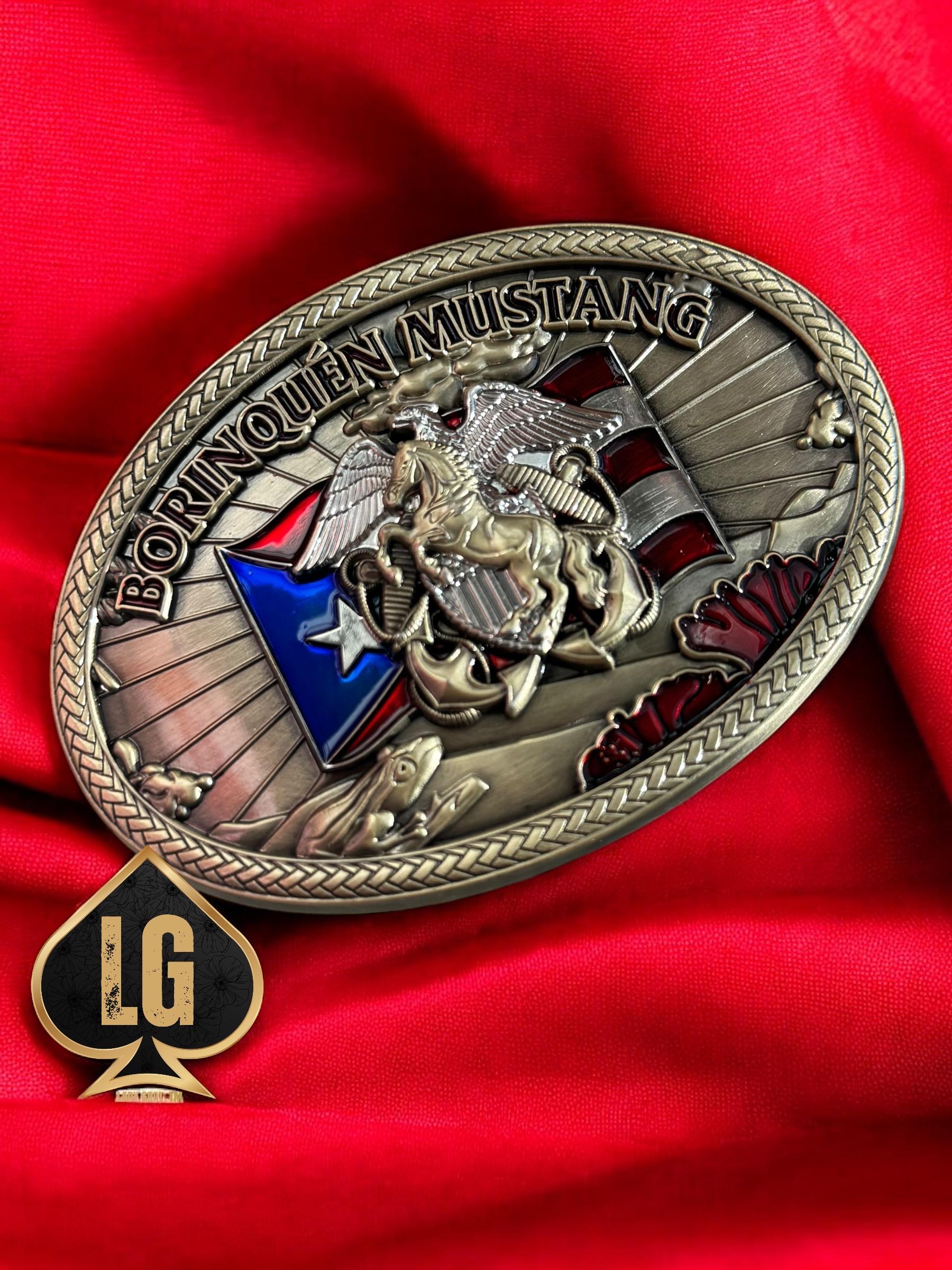 Boricua Mustang| Lady Goat | Boricua Chief |  Navy Challenge Coin | Sailor Coin |  Chick Chief |  Navy Chief | Belt Buckle | Coqui