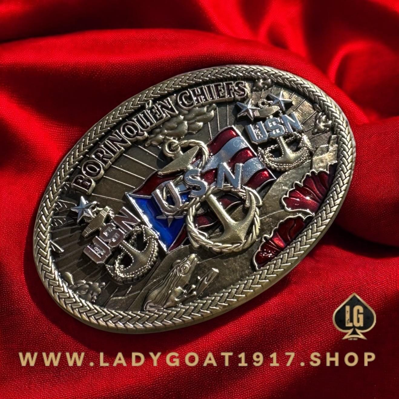 Boricua Chief |  Navy Challenge Coin | Sailor Coin |  Chick Chief |  Navy Chief | Belt Buckle | Coqui | Lady Goat