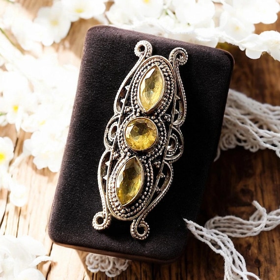 Bague avec citrine taille 63 bague marquise bague belle epoque bague art deco bague art nouveau bague ethnique celtique Etsy France
