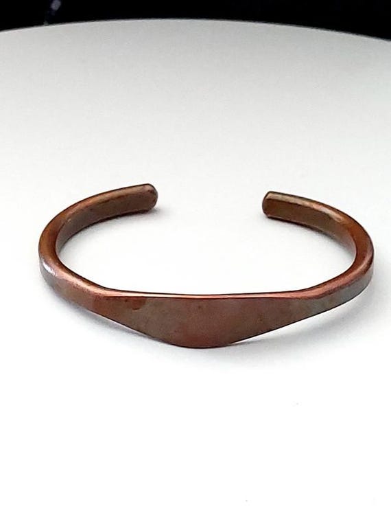 Bracelet Jonc Vintage En Cuivre/laition Avec émail - Signé PIPP - Occasion