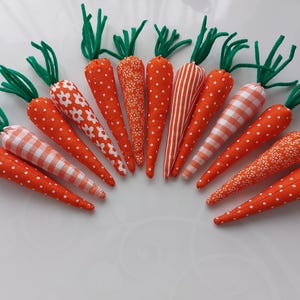 5 carrots made of fabric for Easter decoration