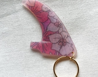Handmade Custom Surf Fin Keyring | E-proxy Resin Surf Keychain| Fabric Inlay | Gifts for Her | Birthday Gift