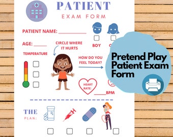 Doctor or Nurse Pretend Play Digital File, Preschool Printables, Dress Up, Patient Checkup, Kids Downloads, Pre-K Homeschool, Montessori PDF