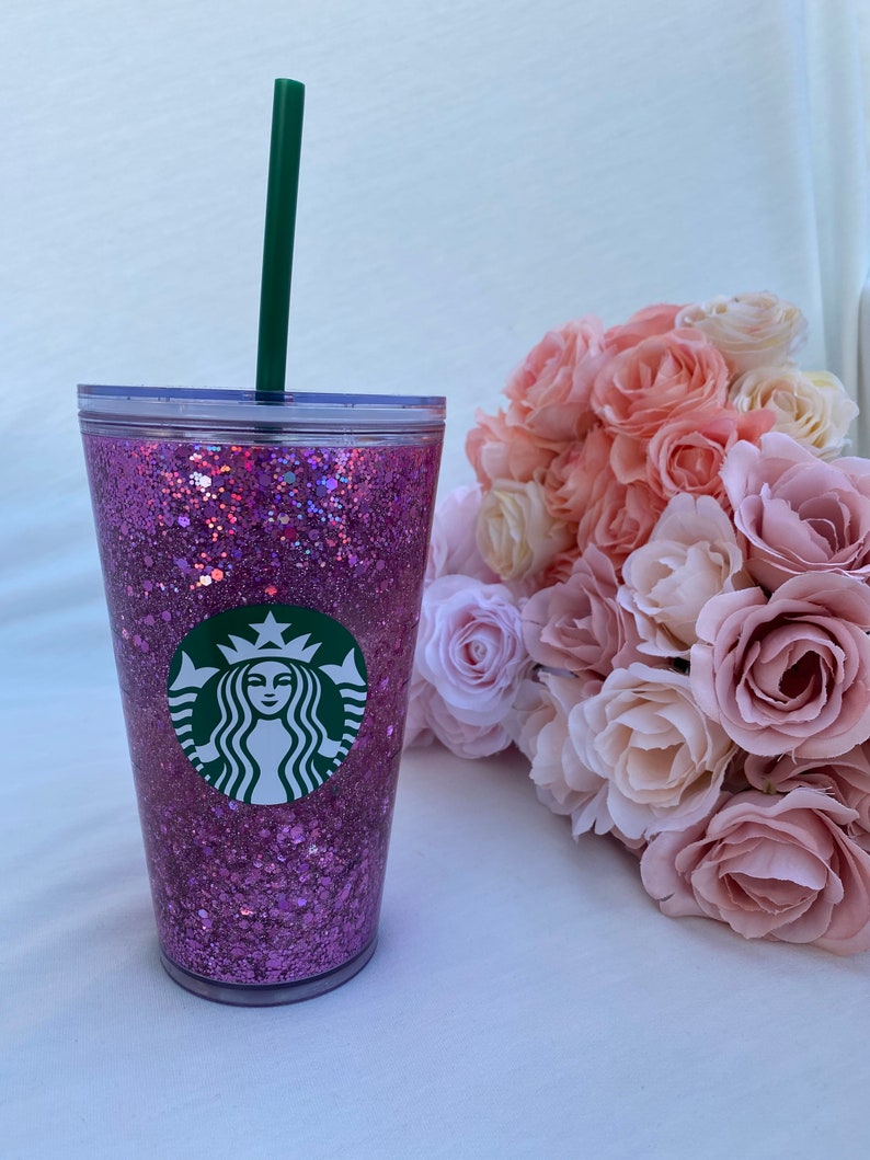 glitter pink starbucks cup