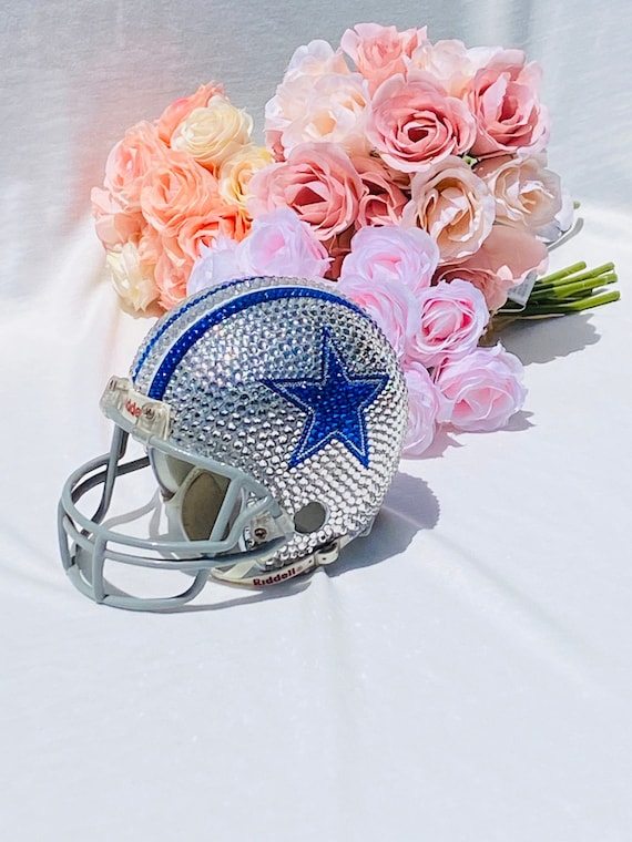 blinged out football helmets Custom Rhinestone Mini Football Helmet – NFL Team Bling Decor