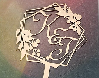 Cake Topper aus Holz Caketopper Hochzeit Personalisiert Cake Topper Buchstaben Cake Topper Boho Deco Rustic Design , Produced in Germany