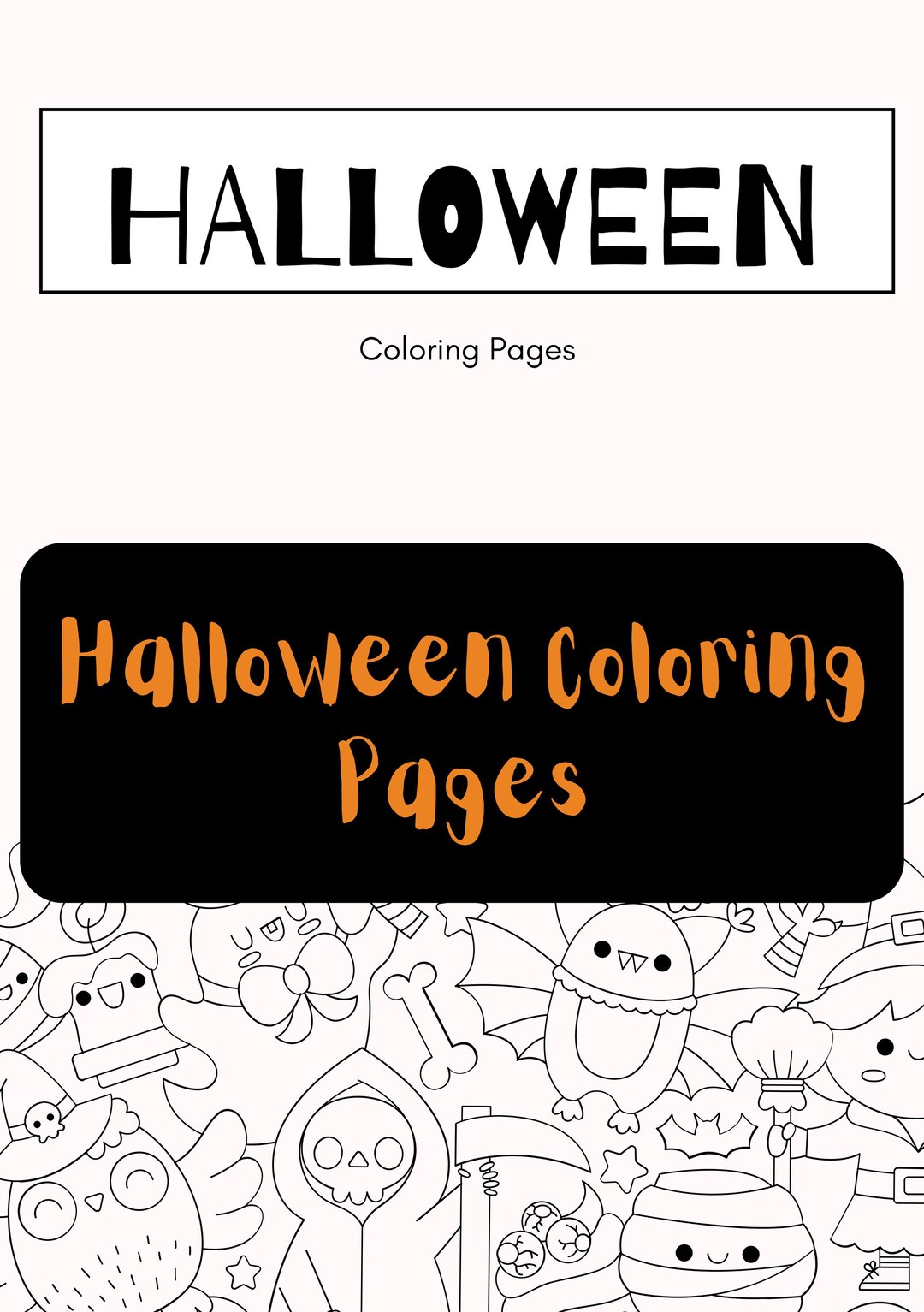 Kids Halloween Coloring Pages - Printable - Etsy